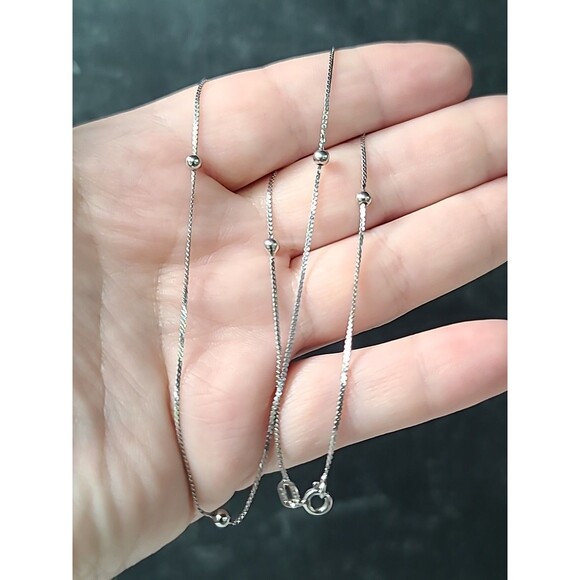 Italian 925 Sterling Silver Satellite Chain Necklace Vintage - Picture 1 of 10